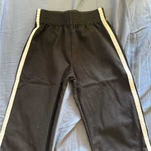 Black Kids Track Pants with White Stripes